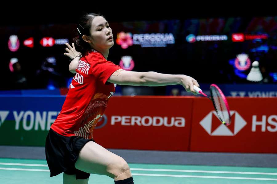 Pitchamon Opatniputh in action during the Badminton World Championships Pitchamon Opatniputh in action during the Badminton World Championships