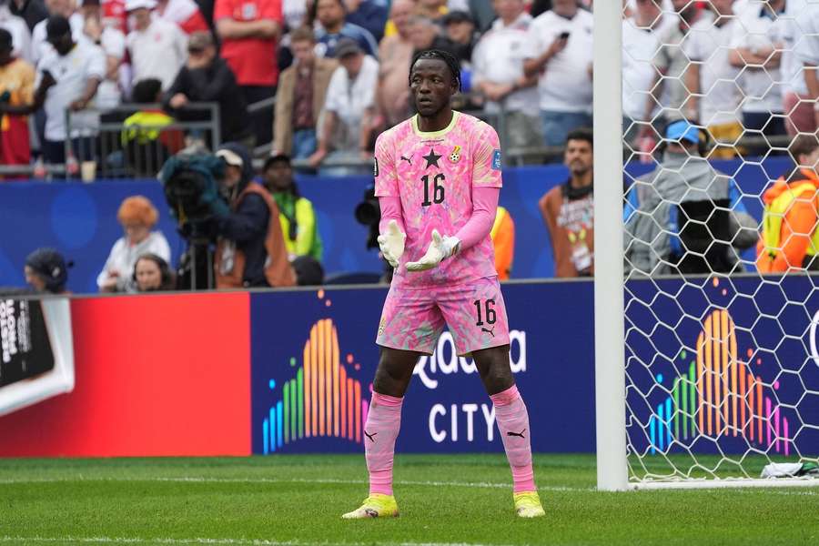 Benjamin Asare in goal against England Benjamin Asare in goal against England