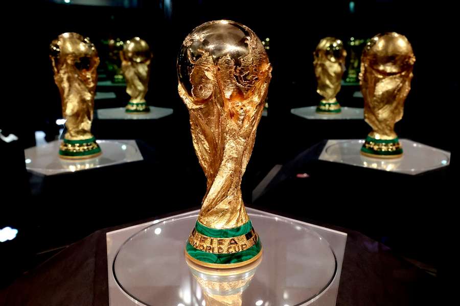 The World Cup trophy on display