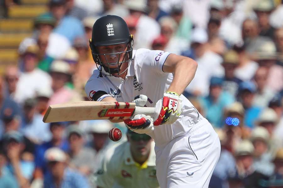 Zak Crawley plays a shot during the opening day of the first Ashes Test