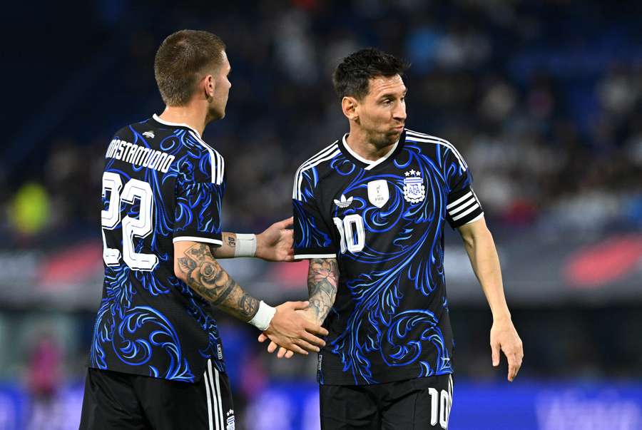 Lionel Messi et Franco Mastantuono cette nuit.
