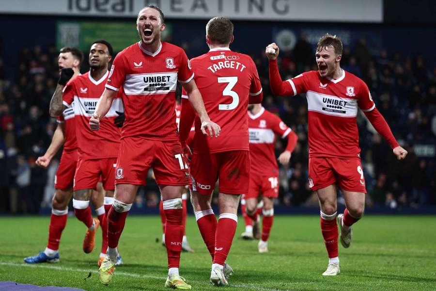 Middlesbrough celebrate the later winner