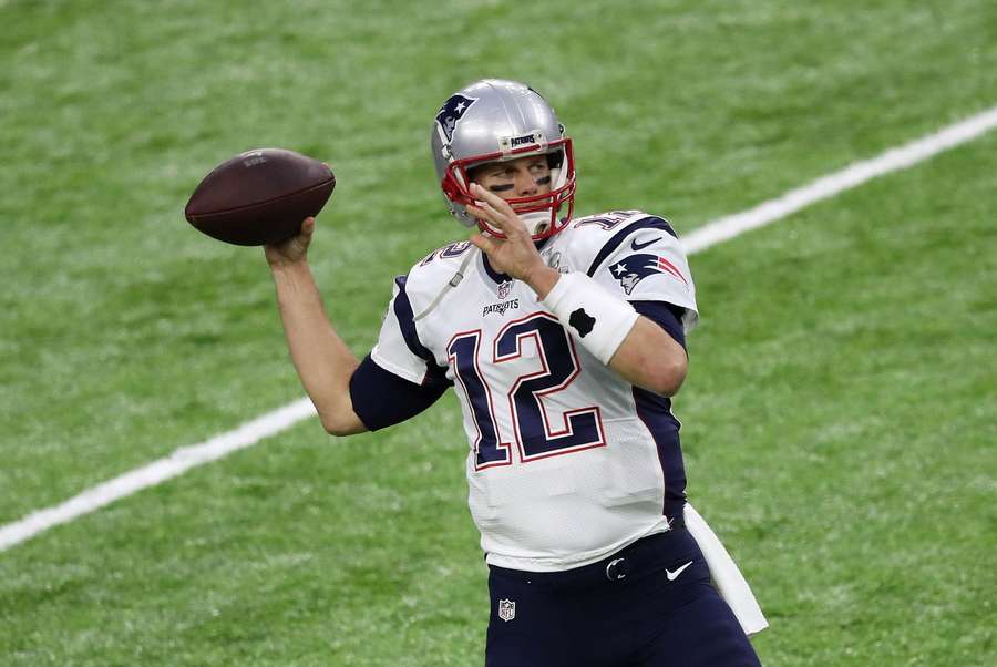 Tom Brady v roce 2017 v dresu New England Patriots.