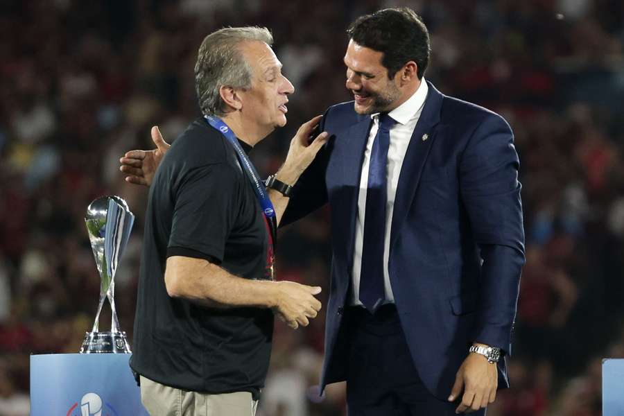 O presidente do Flamengo, Bap, e o da CBF, Samir Xaud