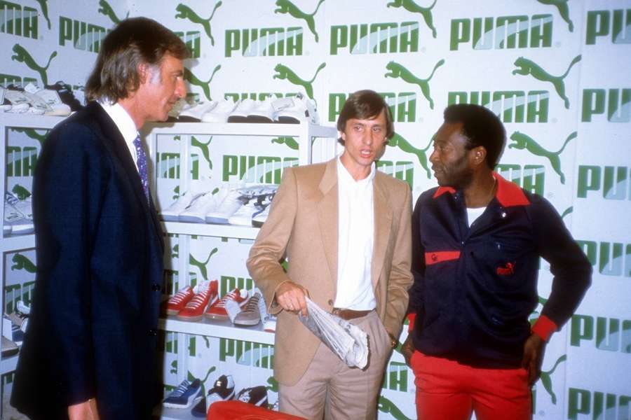 Menotti met Johan Cruijff en Pelé
