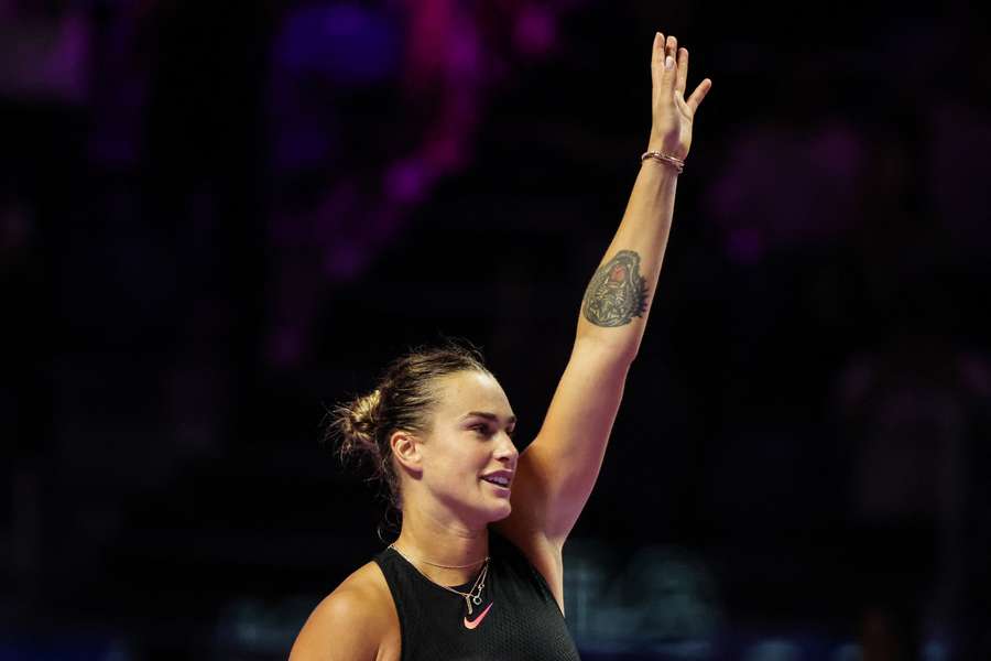 Sabalenka célébrant son succès.