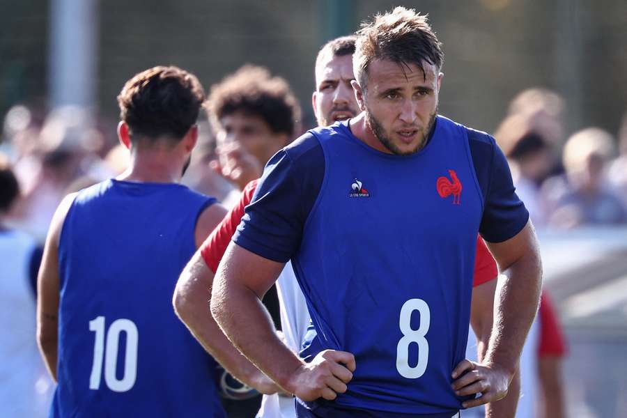 Anthony Jelonch tijdens een trainingssessie van Les Bleus