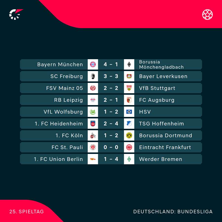 Der 25. Spieltag im Überblick