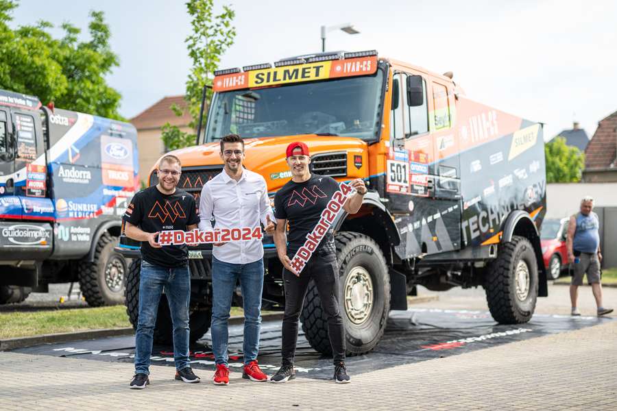 Martin Macík v Horoměřicích před tiskovou konferencí k Rallye Dakar 2024.