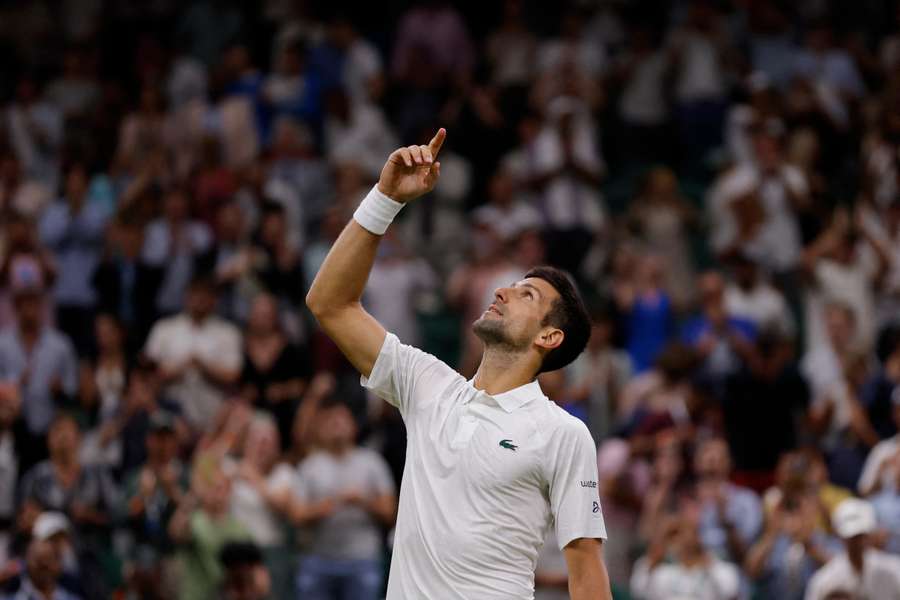Djokovic celebrates his win