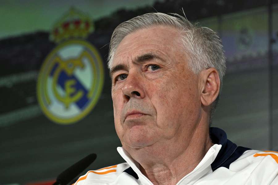 Carlo Ancelotti, head coach of Real Madrid, during his press conference