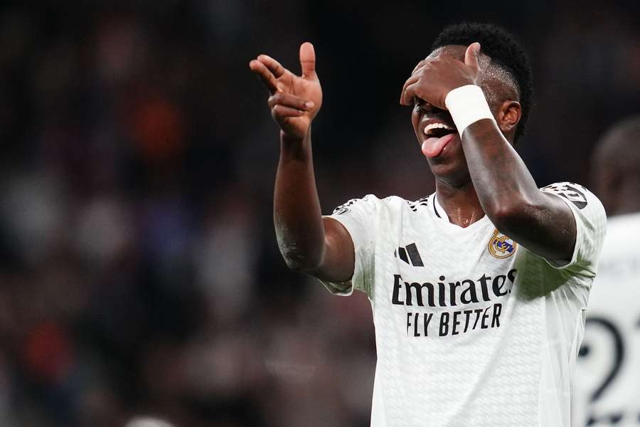 Vinícius Júnior of Real Madrid celebrates after scoring goal Real Madrid v Red Bull Salzburg FC