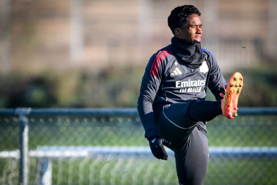 Endrick à l'entraînement. Endrick à l'entraînement.