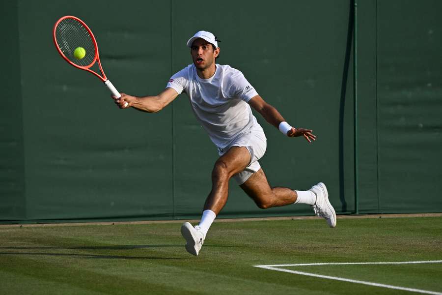 Nuno Borges em ação em Wimbledon