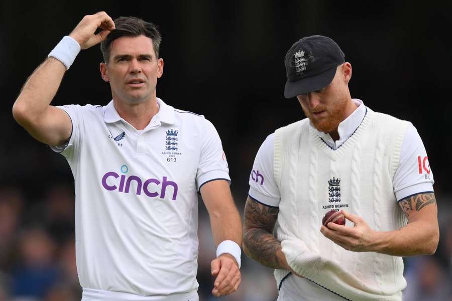James Anderson and Ben Stokes contemplate proceedings at The Oval