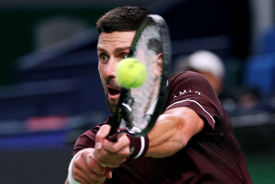 Djokovic in action at the Shanghai Masters Djokovic in action at the Shanghai Masters