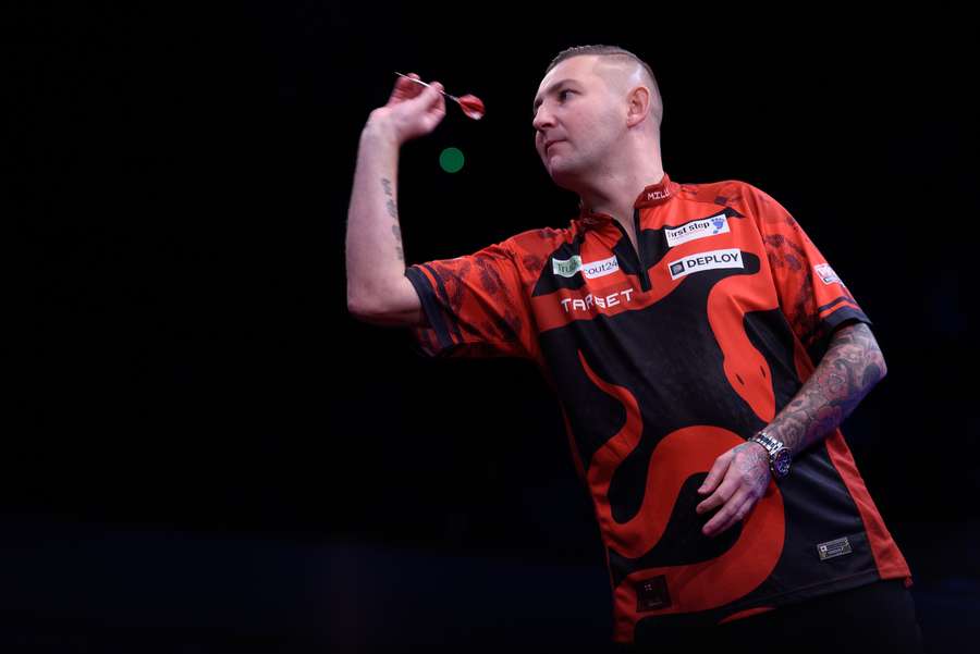 Aspinall at the European Darts Championship in Dortmund