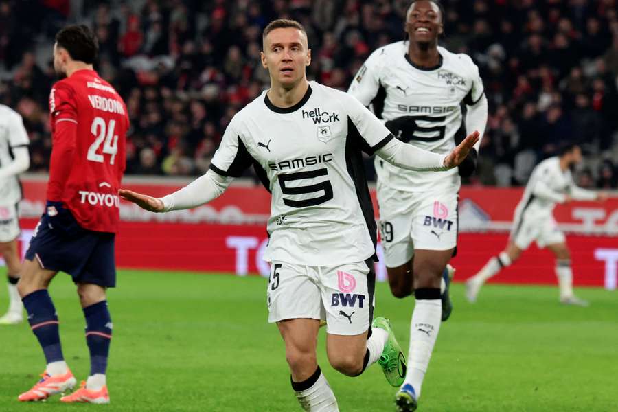 PIerwszy gol Frankowskiego w barwach Rennes pomógł złamać opór Lille