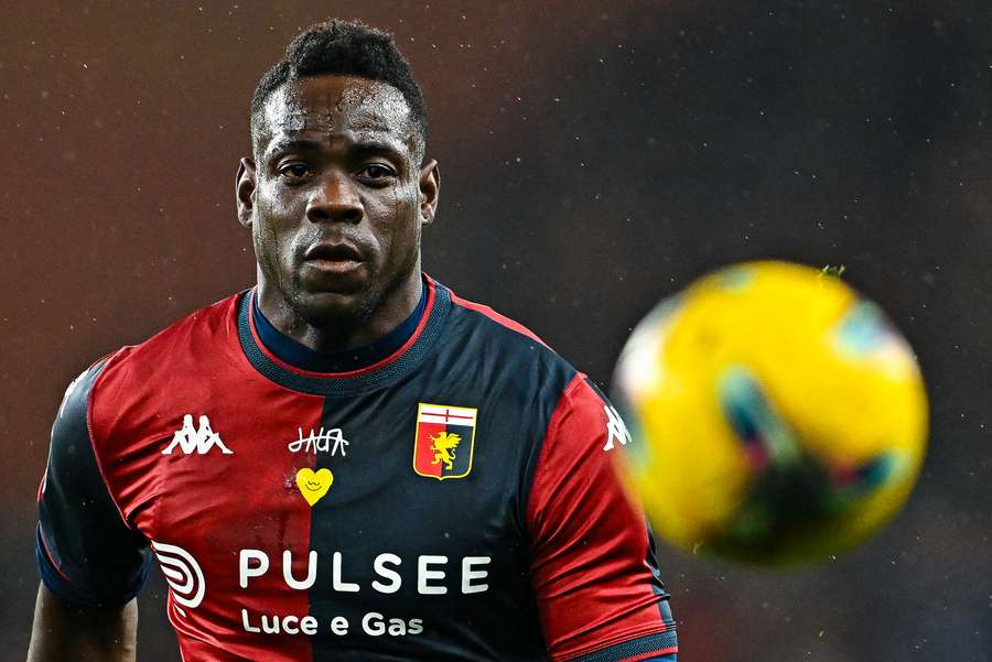 Mario Balotelli of Genoa is seen in action