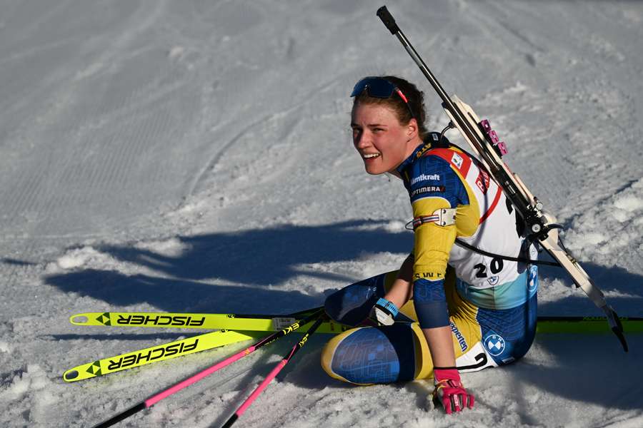 Hanna Öberg sicherte sich ihre zweite Goldmedaille bei einer WM — und war am Ende todmüde