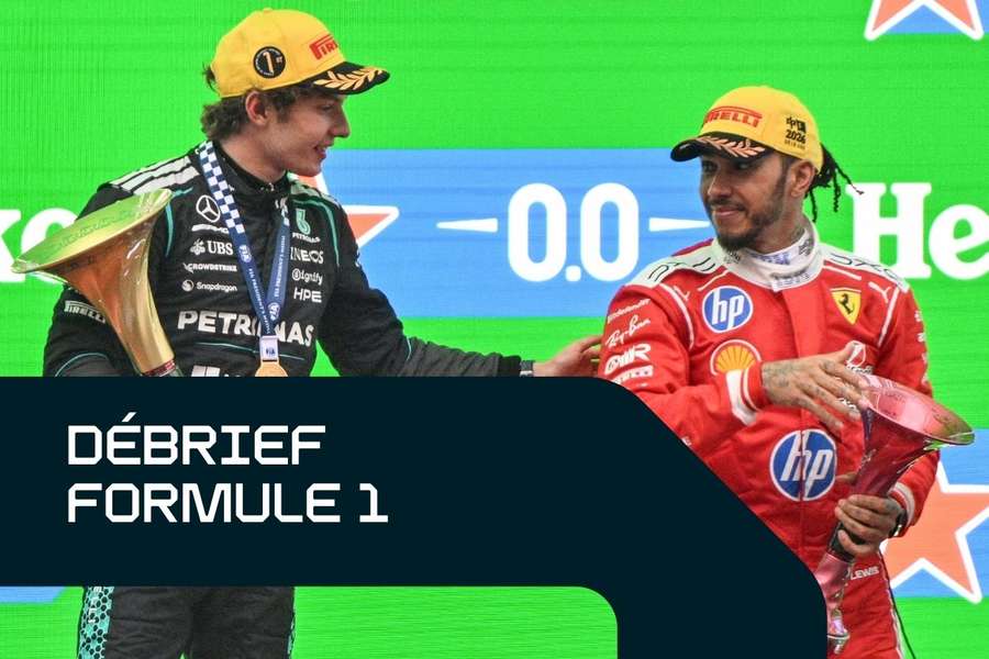 Antonelli et Hamilton sur le podium dimanche. Antonelli et Hamilton sur le podium dimanche.