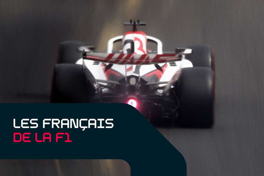 Esteban Ocon à bord de sa Haas, en Belgique. Esteban Ocon à bord de sa Haas, en Belgique.
