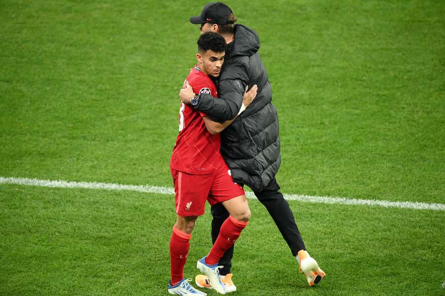 Klopp en zijn protegé Luis Diaz.