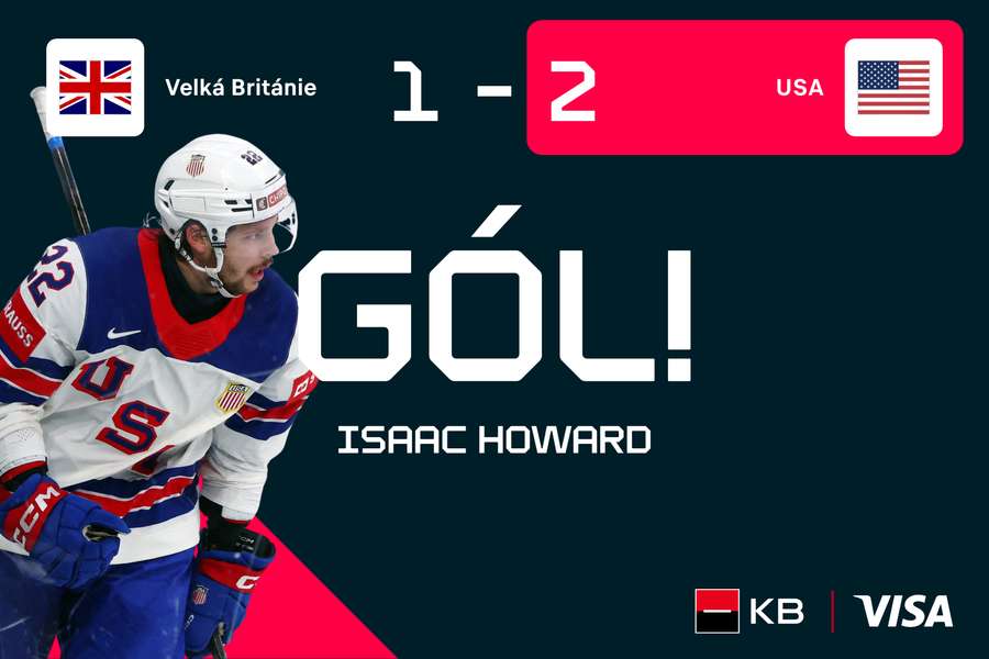 Howard vrátil USA v závěru druhé třetiny vedení.