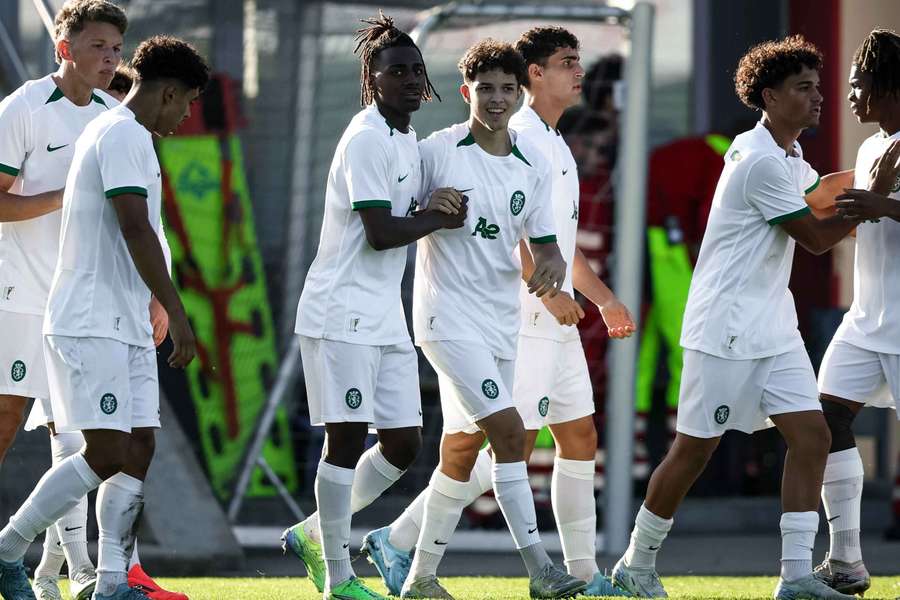 A festa dos jogadores leoninos na Áustria