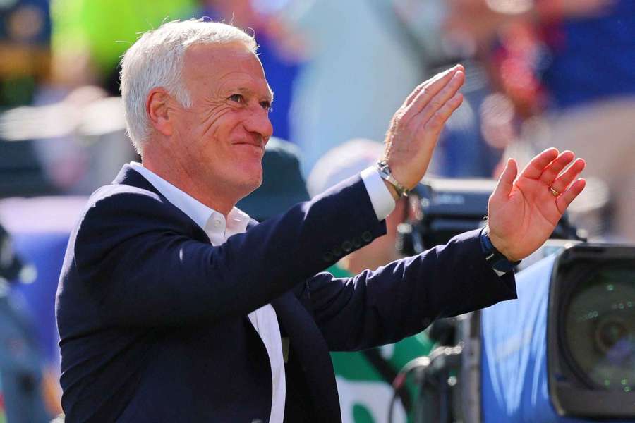 Didier Deschamps celebrates his side's win over Senegal Didier Deschamps celebrates his side's win over Senegal