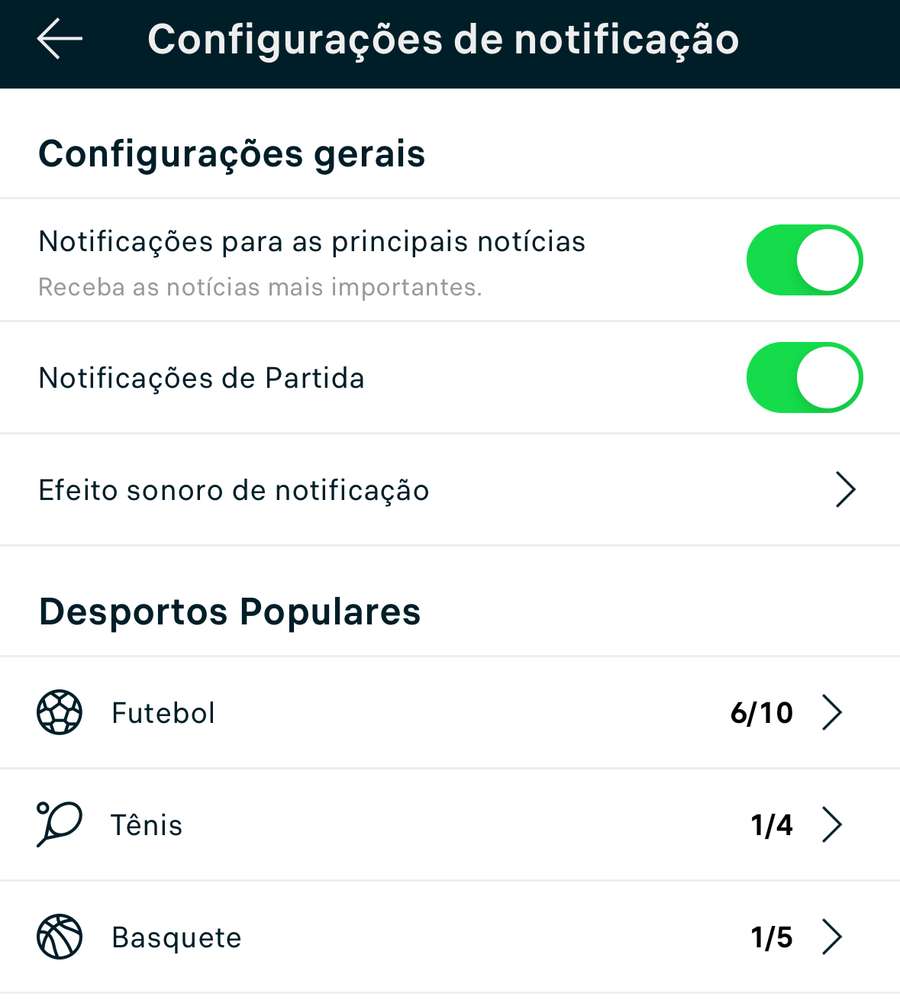 Notificações personalizadas. Notificações personalizadas.