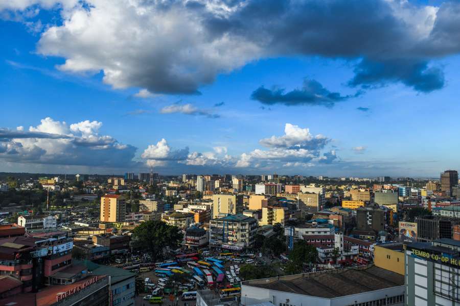 Widok z lotu ptaka na Nairobi
Widok z lotu ptaka na Nairobi