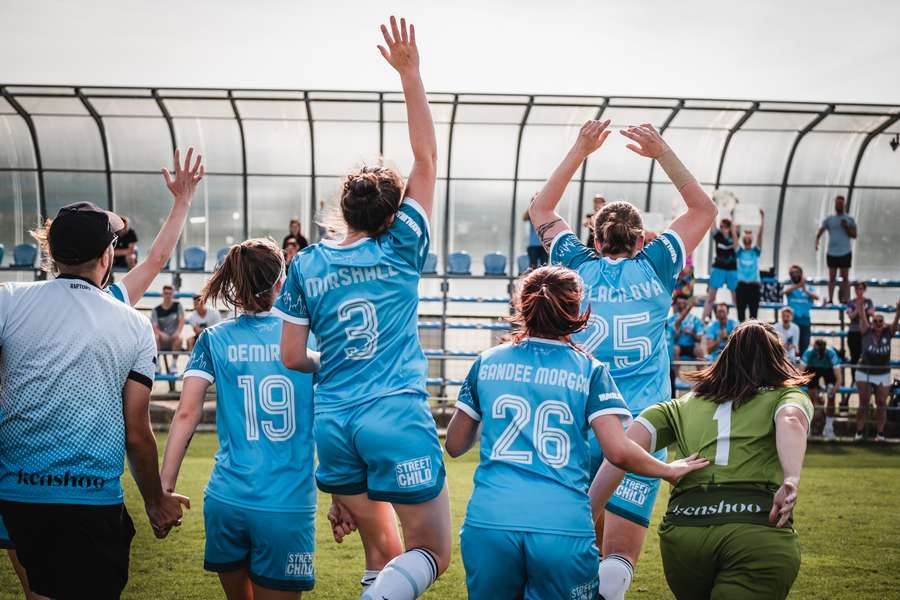 Prague Raptors' women celebrate a victory