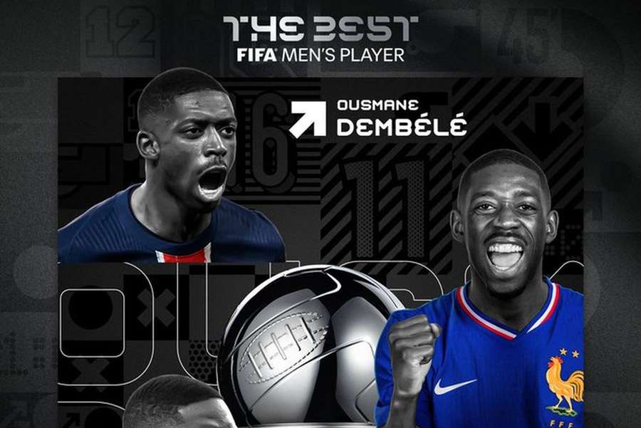 Ousmane Dembélé venceu o prémio The Best da FIFA Ousmane Dembélé venceu o prémio The Best da FIFA