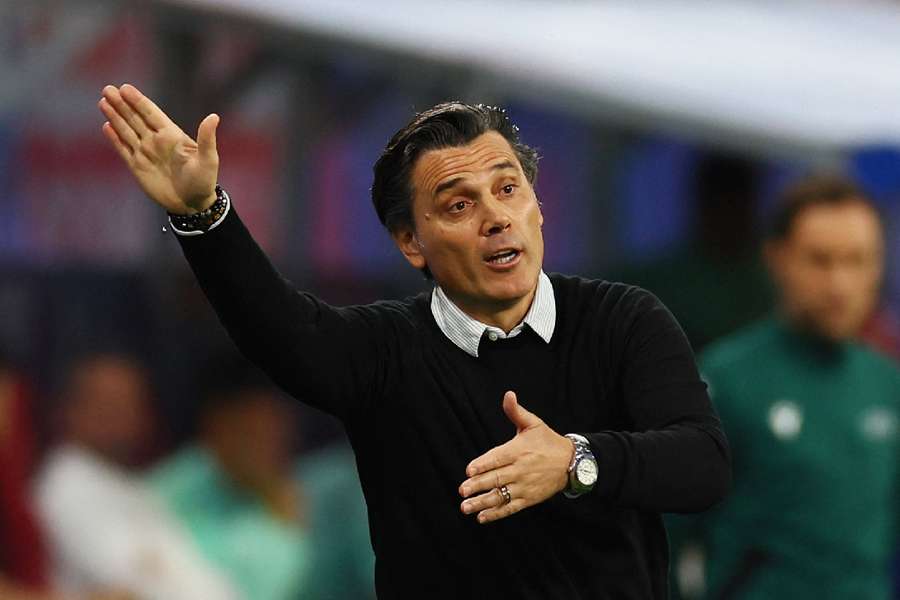 Turkey coach Vincenzo Montella reacts after their win