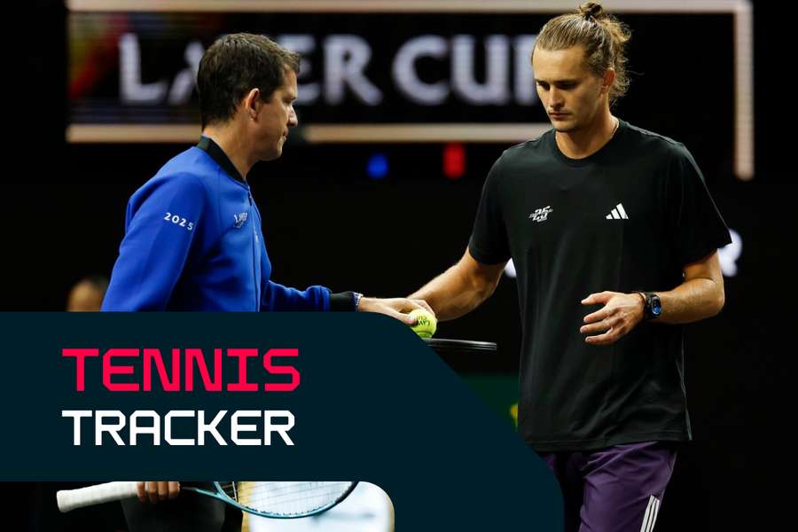Zverev (R) is in Laver Cup action