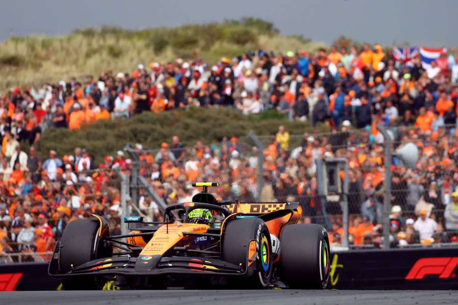 Lando Norris in action in the Netherlands before his engine blowout