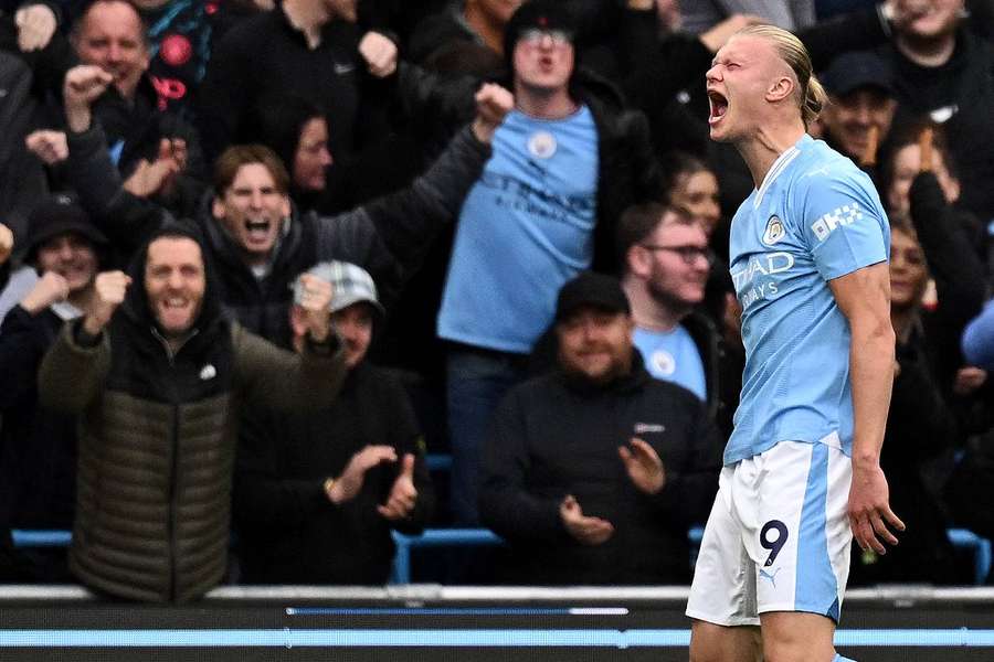 Haaland fez um dos gols da vitória do Manchester City sobre o Brighton