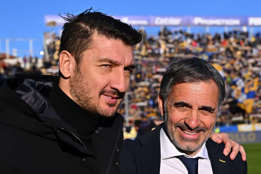 Salvatore Bocchetti e Fabio Pecchia prima di Parma-Monza