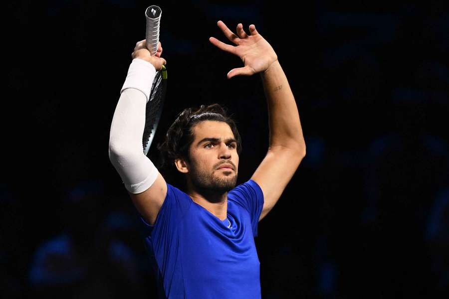 Alcaraz em ação na Laver Cup Alcaraz em ação na Laver Cup