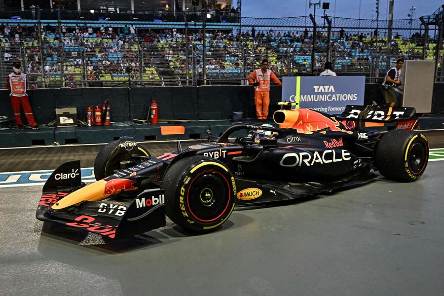 Red Bull Racing's Dutch driver Max Verstappen during a practice session ahead of the Formula One Singapore Grand Prix 