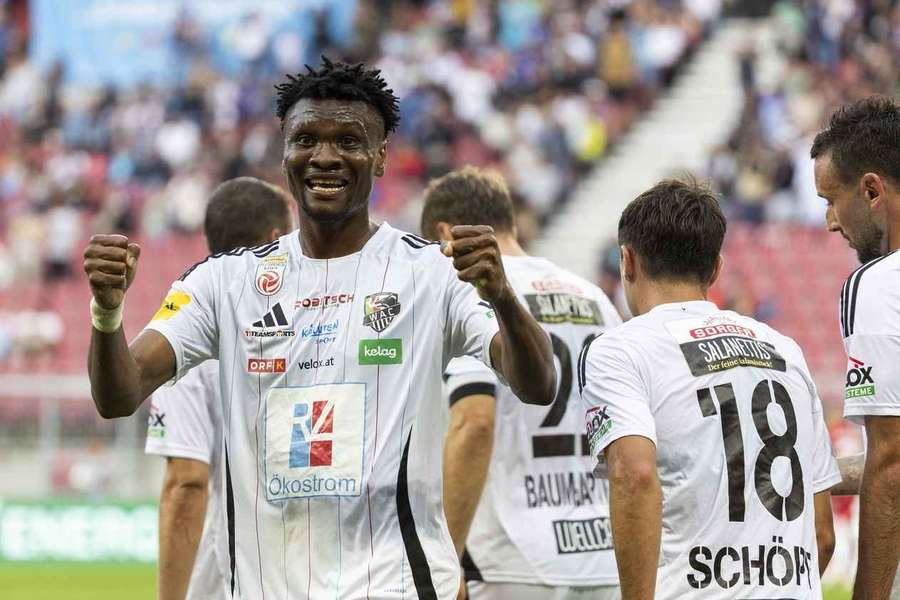 Chibuike Nwaiwu hatte im Hinspiel gegen Omonia Nikosia allen Grund zu jubeln.