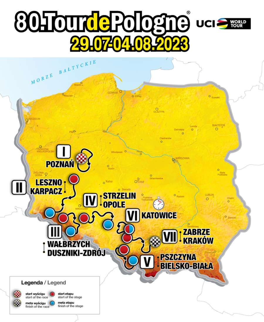 80. edycja Tour de Pologne - trasa