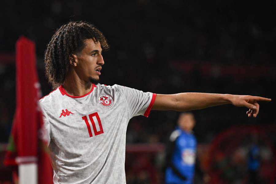 Hannibal Mejbri gestures during the Africa Cup of Nations