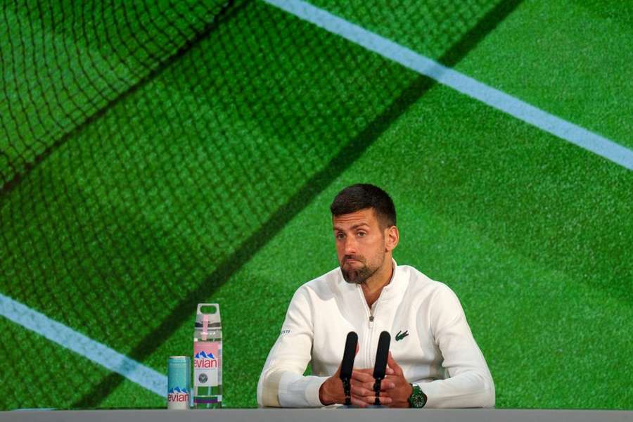 Novak Djokovic en conférence de presse ce dimanche.