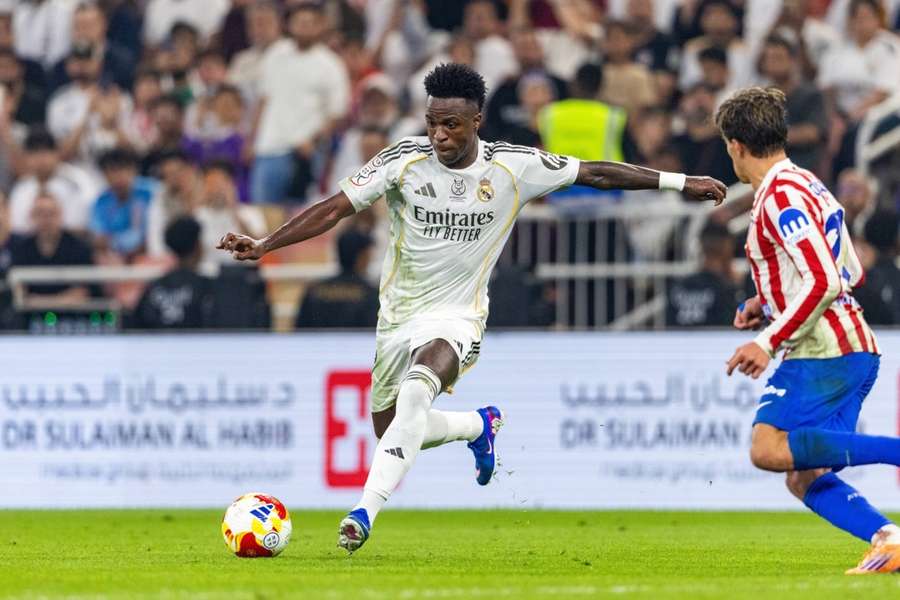 Vinicius, durante el derbi de semifinales de la Supercopa