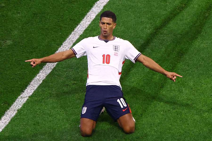 Bellingham celebrates for England Bellingham celebrates for England