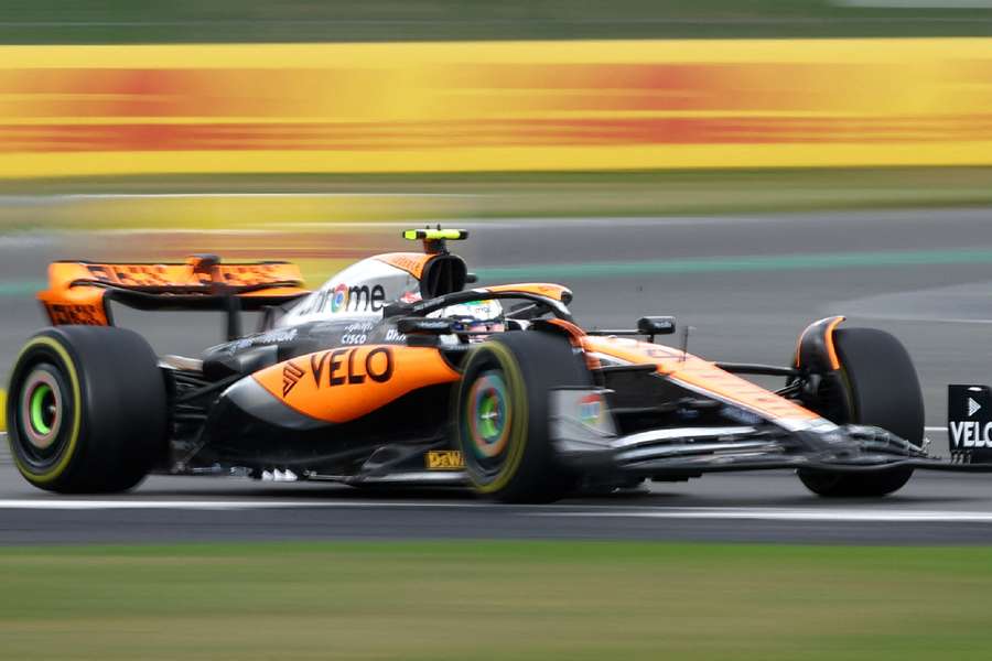 Lando Norris em ação em Silverstone