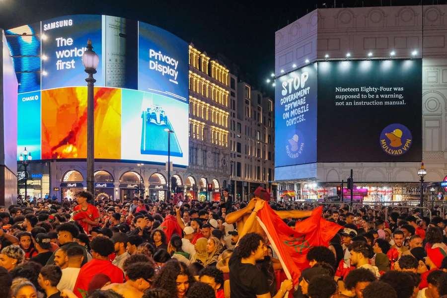 Morocco fans gathered in London after their round of 16 win over Canada Morocco fans gathered in London after their round of 16 win over Canada