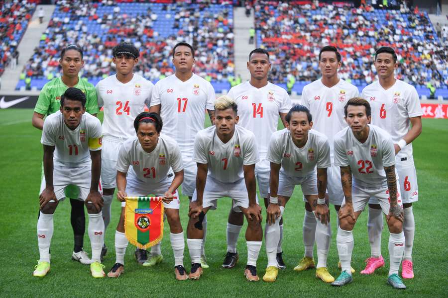 Myanmar's side ahead of a match with China in June 2023 Myanmar's side ahead of a match with China in June 2023